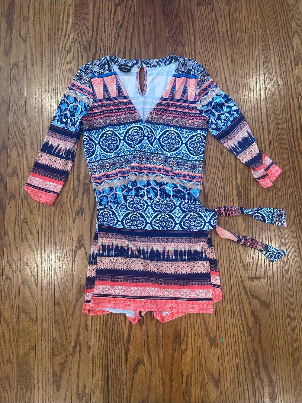 Bebe patterned Wrap Romper - small